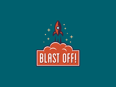 Blast Off! blast blast off hyperspace light logo rocket smoke space stars up