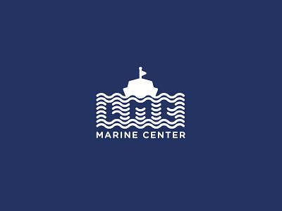 LMC Marine Center blue boat center flag logo marine rent sea water wave