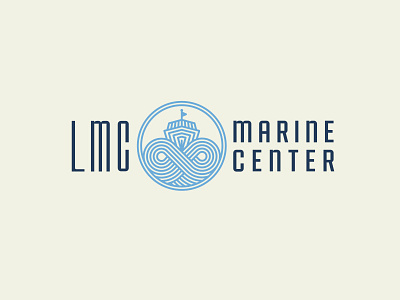 LMC Marine Center - 02 blue boat center flat line logo marine rent sea water