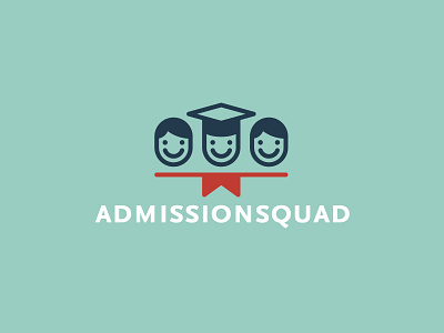 Admissionsquad Logo Option admission degree education hat head learn logo school smile