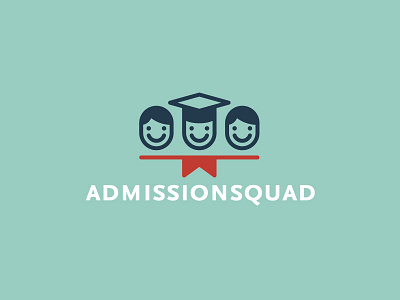 Admissionsquad Logo Option admission degree education hat head learn logo school smile