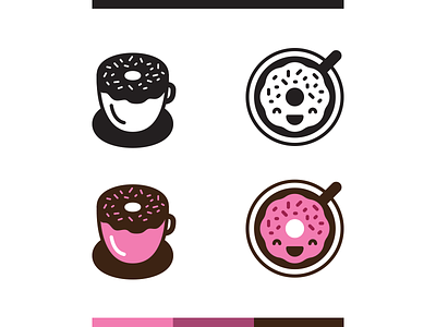 Donuts & Coffee Icon options coffee cup donut face happy icon logo smile