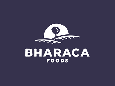 BHARACA FOODS country field food grain harvest logo mountain sunrise tree