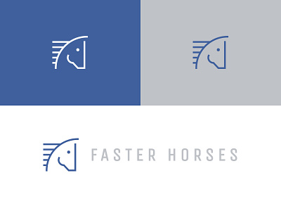 Faster Horses animal branding fast faster horse identity logo mark
