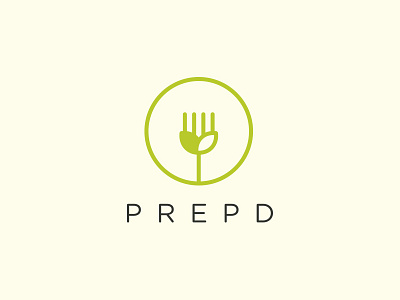PREPD Healthy Food brand food fork health healthy icon leaf logo natural plant plate preparation