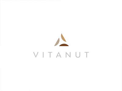 Vitanut Logo almond branding design energy food icon logo nut seed triangle vitamin
