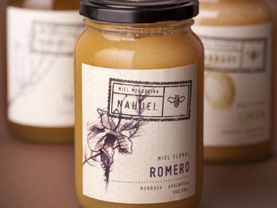 Nahuel's Honey Flavored Line bee desert flavor flavored flower honey miel packaging