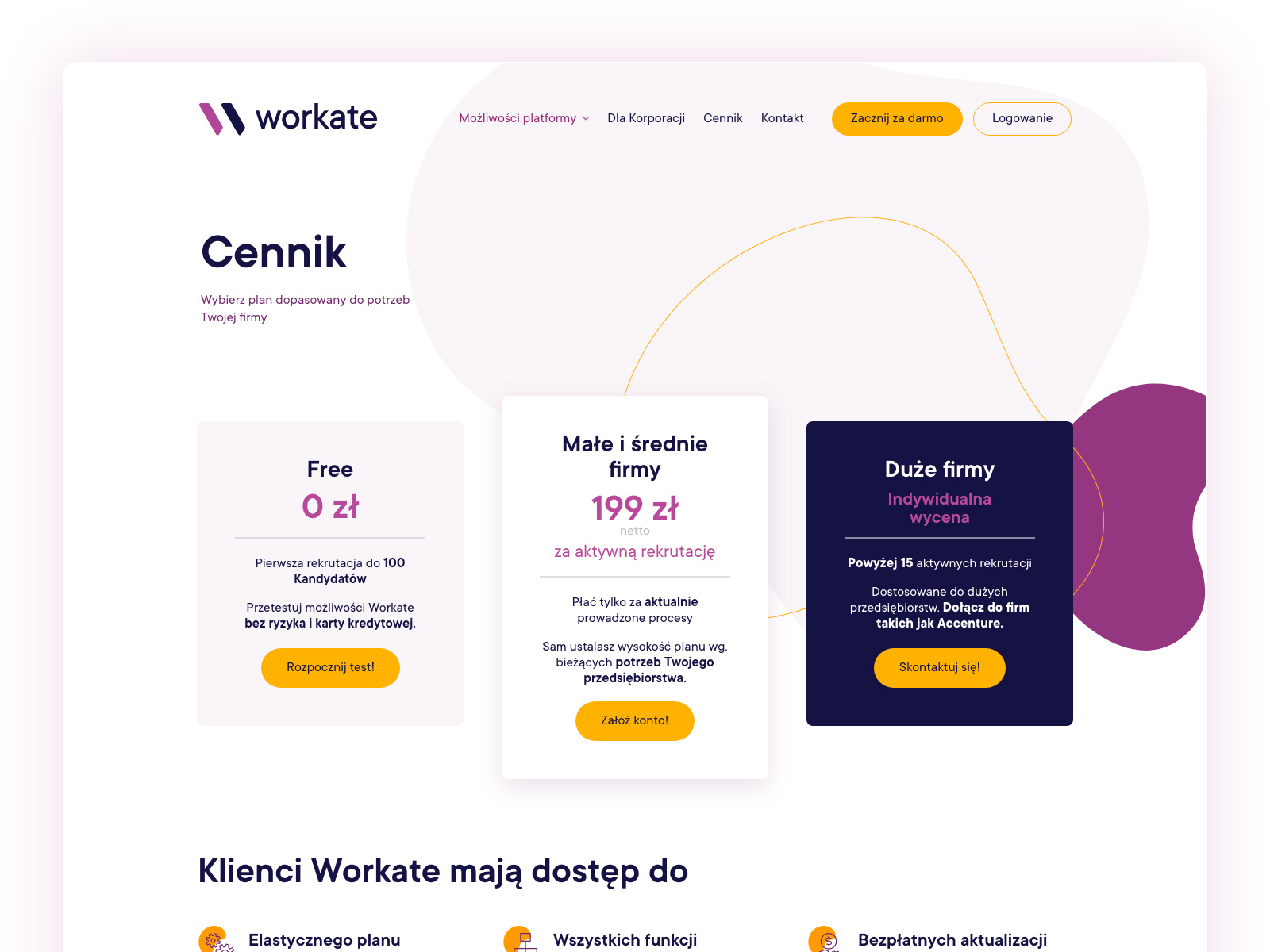 Recruitment agency - pricing table by Aleksandra Tulibacka on Dribbble