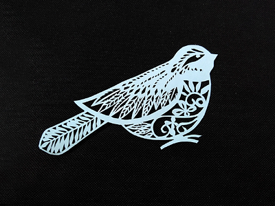 Paper Cutting bird blade cutting details feather fly paper paper cutting
