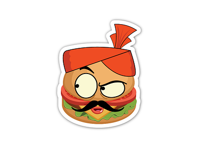 Award Winning Sticker pack (burgerji) for HIKE Competition burger character competition feta guru hike illustration pack sticker