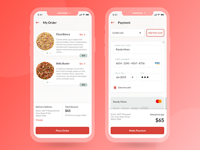 Checkout Screens Daily Challenge Day-2 awsmcolor154 behance checkout form daily 100 daily 100 challenge dailyui dailyui 002 design dribbble dribbblers interface payment pizza portfolio red ui ui ux uidesign uxdesign