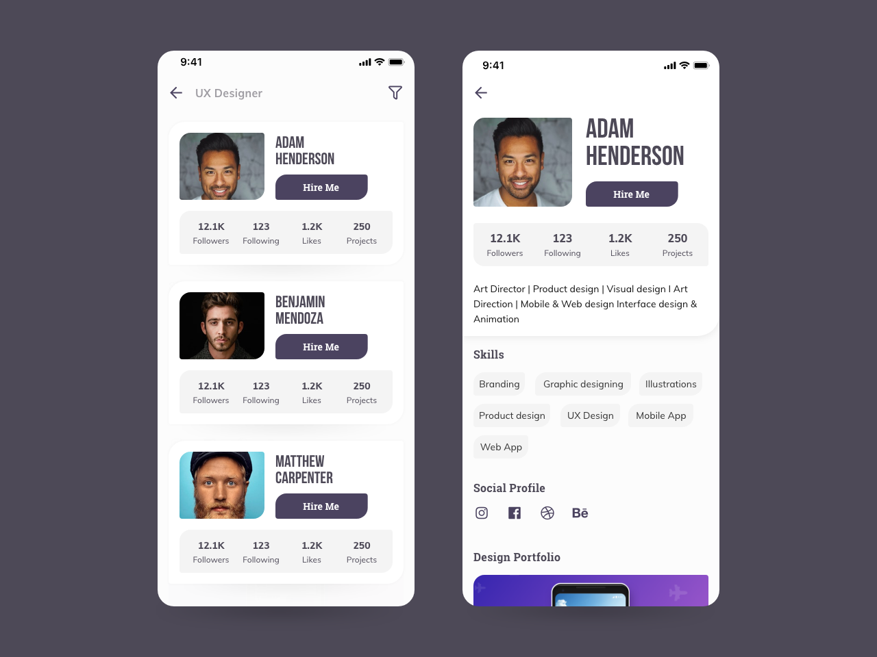 User Profile Design by vishal shelke on Dribbble