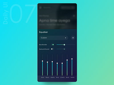 Equaliser Settings dailyui dark app design equaliser ui ui design ux design