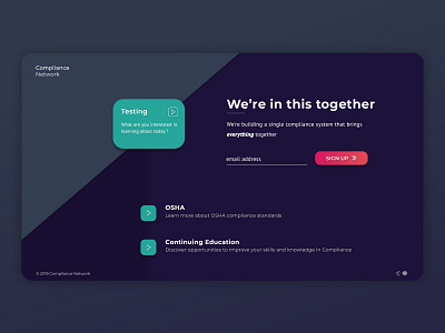 Compliance Training Landing Page