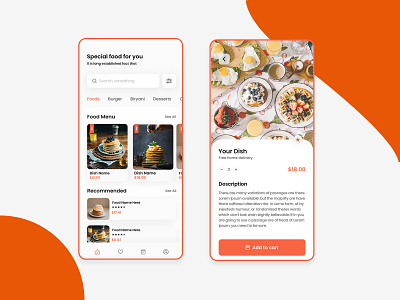 Restaurant Food Delivery App Design Concept