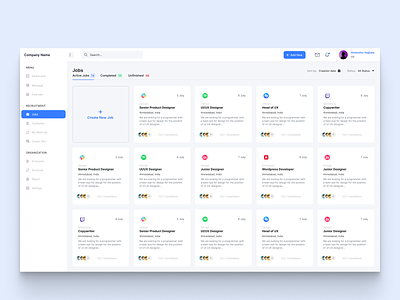 Hr Management Job Board admin dashboard admin job board design dragdrop hr job board hr managment hr managment job board job board typography ui ui ux design ux