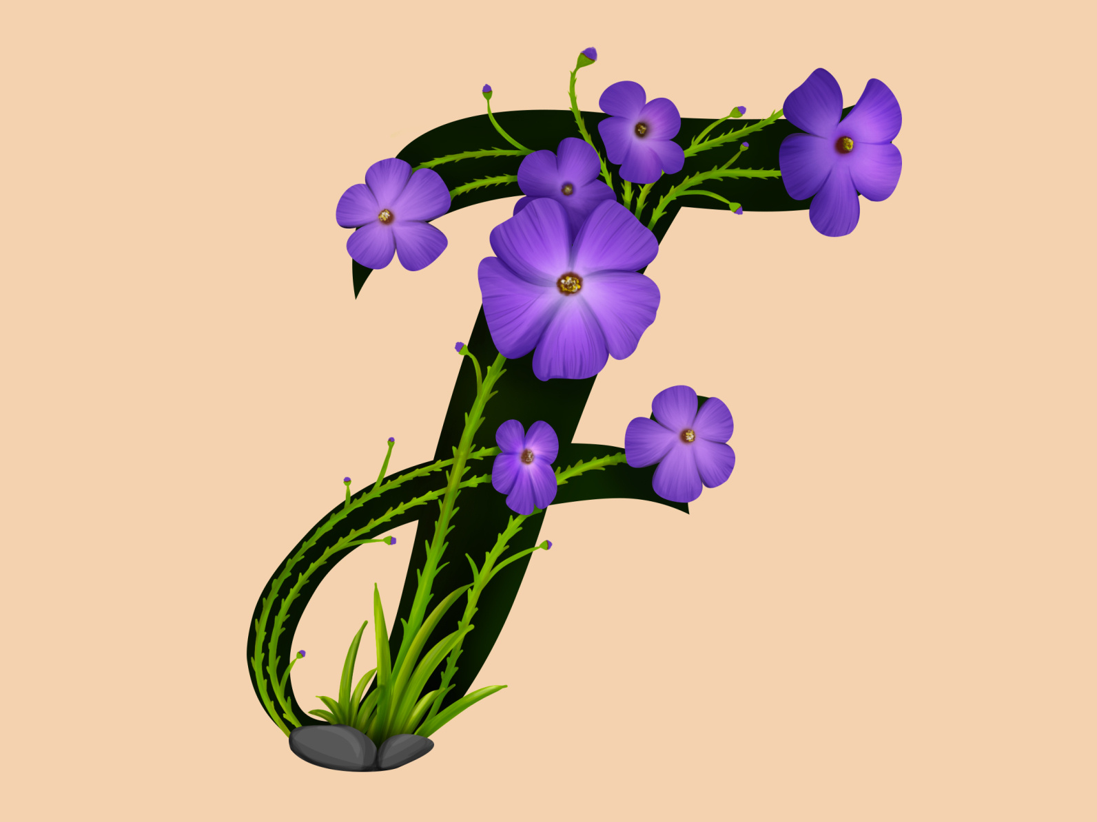 F Flax Flower by shivani Dange on Dribbble