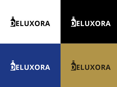Deluxora Logo Design bottle bottle label concept design illustration logo logo design logodesign perfume perfume bottle photoshop ui vector