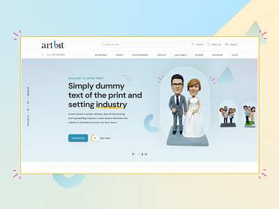 Artbit- 3D Printing & Replica Dolls Landing Page 3d printing artisits artworks design dolls mindesign miniature moderndesign photography print replica dolls ui