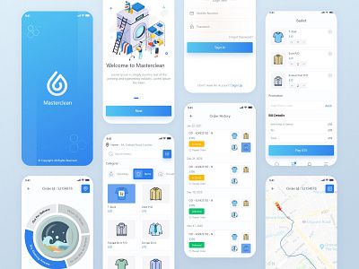 MasterClean App Design app app demo app ui design application booking app booking app ui desing clean app cloth app clothes illustration indore laundry services masterapp motion app motion graphics uidesign