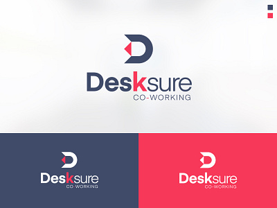 Desksure Co-working - Logo Design branding design branding website cowork cowork branding coworking logo design desk logo desksure design desksure logo graphic design graphic logo indore logo logo design logo designer indore motion space logo ui uidesign working logo