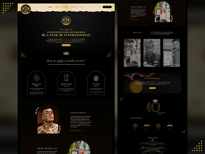 International World Record Book Website Design color darktheme figma indore landingpage minimalist photoshop recordswebsite ui trends uidesignerindore uiux user experience userinterface ux web webdesign webdevelopment websitedesign worldwebsite xd