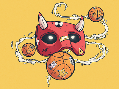 NBA Cursed Mask b ball basketball bulls chicago game hoops mask monstars nba power up procreate