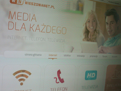 Homepage for a net provider design internet layout provider wieszowanet www
