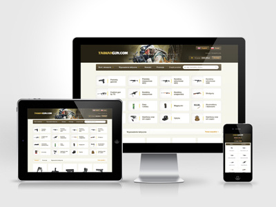 Taiwangun e-shop army gun guns shop layout responsive rwd shop taiwangun weapons website