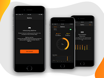 Bedtime health healthcare mobile productivity sleep ui ux