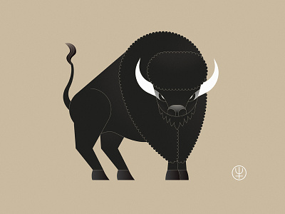 Bison animal bison black buffalo chinese zodiac illustration minimalist vector wild animal wildlife