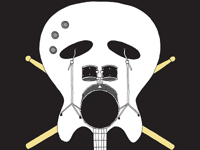 Rock black drums guitare music music instrument rock skull