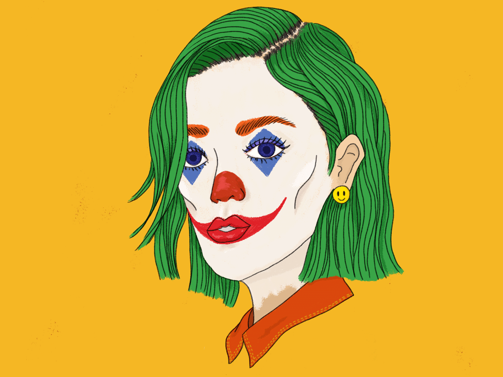 Joker Girl gif animated clown face female gif girl head illustration joker makeup