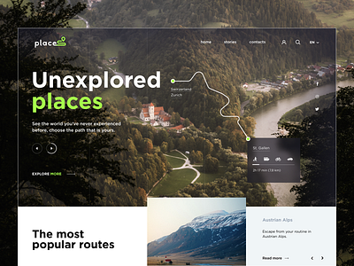 Places. Travel portal concept