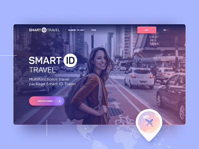 Smart ID Travel landing product ui ux