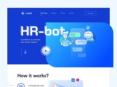 HR bot landing concept landing ui ux