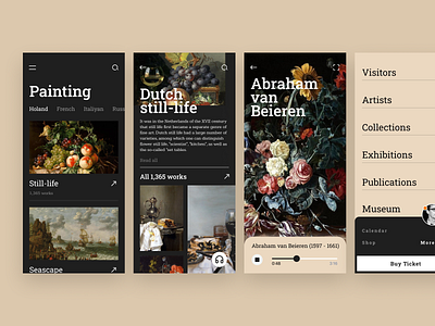 Museum app concept mobile ui ux