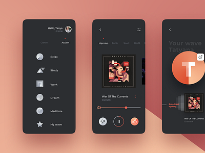 Radio app concept mobile app ui