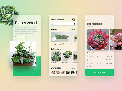 Plant app concept mobile ui ui