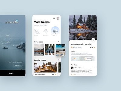 Places. Travel app concept