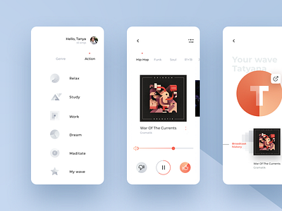 Radio app concept mobile ui