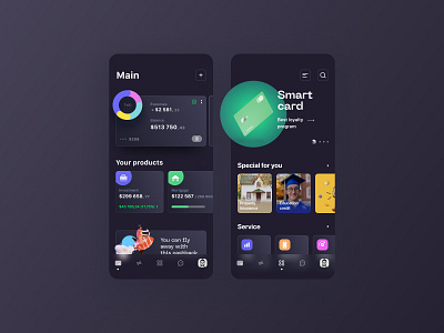 Banking app concept mobile ui