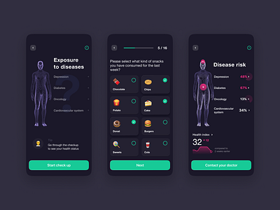 Health app layout ui ux