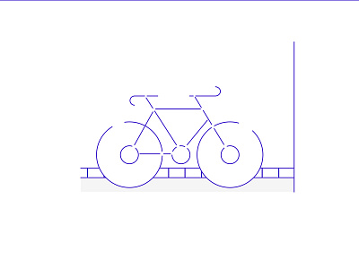 Bike bike blue illustration street