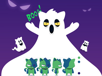 Halloween cats character project game mobile design