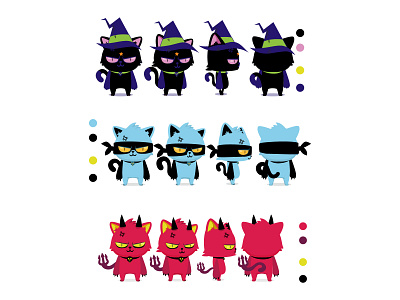 Halloween cats character project game mobile design