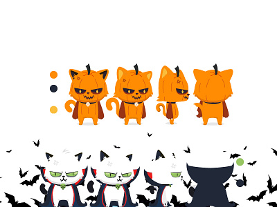 Halloween cats character project game mobile design