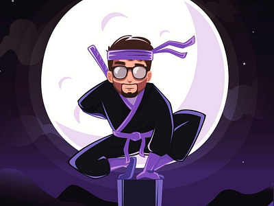 ninja time branding character design graphic design illustration logo mobile ui ux vector