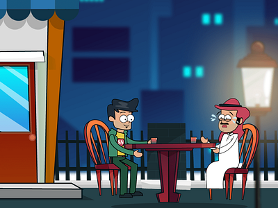 scene illustration for an arab cartoon series