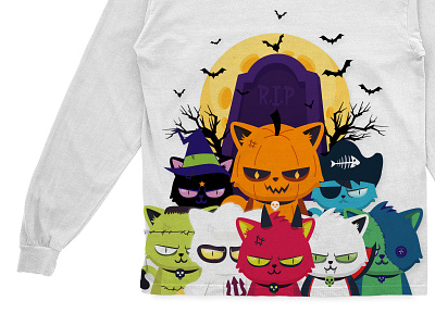 Halloween cats t-shirt design 3d animation branding character design graphic design illustration logo mobile motion graphics ui ux vector